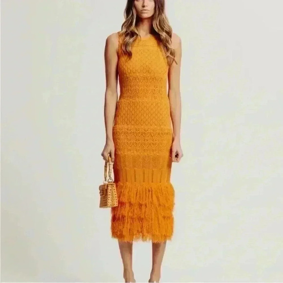 Torn by Ronny Kobo Dresses & Skirts - NWT $248 Torn By Ronny Kobo Ryan Dress In Terracotta Size M Crochet Knit Cutout